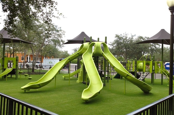 Pittsburgh playground with artificial turf