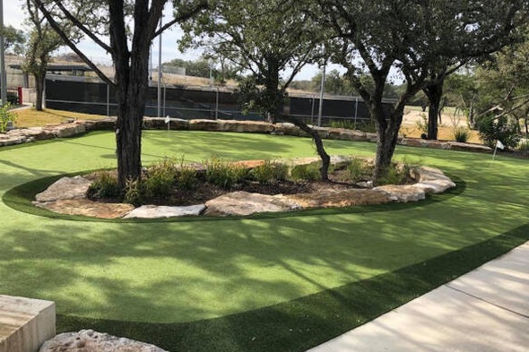 Pittsburgh residential backyard putting green grass